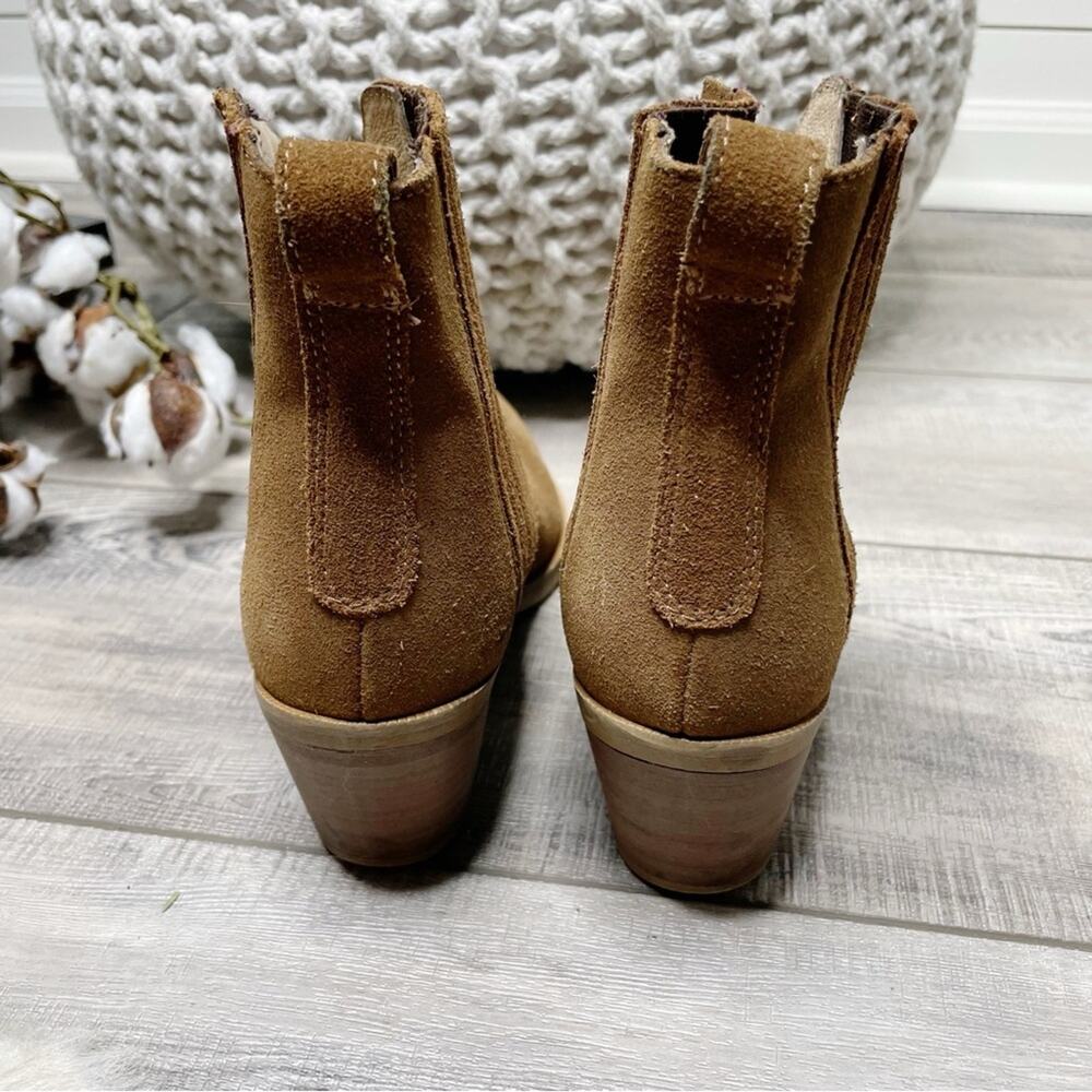 Steve Madden Webster Suede Leather Western Ankle Booties Tan Size 6M - Picture 7 of 10